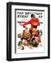 "College Football," Saturday Evening Post Cover, October 15, 1932-J.F. Kernan-Framed Giclee Print