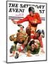 "College Football," Saturday Evening Post Cover, October 15, 1932-J.F. Kernan-Mounted Giclee Print