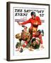 "College Football," Saturday Evening Post Cover, October 15, 1932-J.F. Kernan-Framed Giclee Print