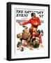 "College Football," Saturday Evening Post Cover, October 15, 1932-J.F. Kernan-Framed Giclee Print