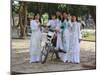 College Girls Wearing Traditional Ao Dai at West Lake on Graduation Day, Indochina, Southeast Asia-Robert Francis-Mounted Photographic Print