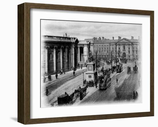 College Green, Dublin, C.1900-Irish Photographer-Framed Giclee Print