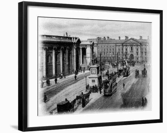 College Green, Dublin, C.1900-Irish Photographer-Framed Giclee Print