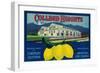 College Heights Lemon Label - Claremont, CA-Lantern Press-Framed Art Print