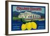 College Heights Lemon Label - Claremont, CA-Lantern Press-Framed Art Print