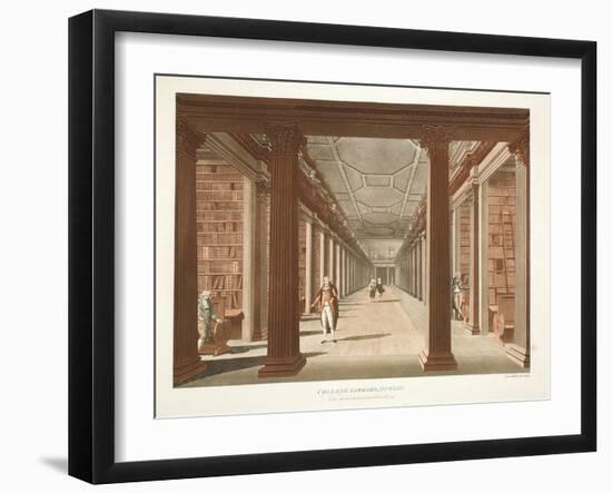 College Library, Dublin, 1793-James Malton-Framed Giclee Print