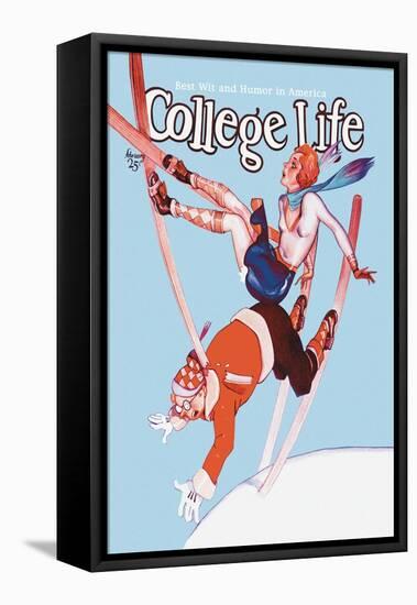 College Life: Falling Down-null-Framed Stretched Canvas