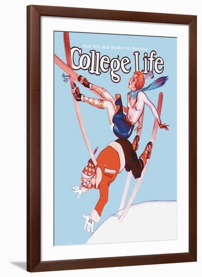 College Life: Falling Down-null-Framed Art Print