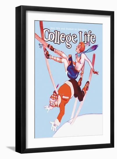 College Life: Falling Down-null-Framed Art Print