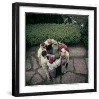 College Men and Woman Flipping a Coin on Purdue Campus, West Lafayette, Indiana 1954-Nina Leen-Framed Photographic Print