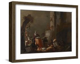 College of Animals, 1655 (Oil on Canvas)-Cornelis Saftleven-Framed Giclee Print