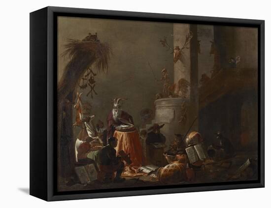 College of Animals, 1655 (Oil on Canvas)-Cornelis Saftleven-Framed Stretched Canvas