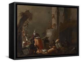 College of Animals, 1655 (Oil on Canvas)-Cornelis Saftleven-Framed Stretched Canvas