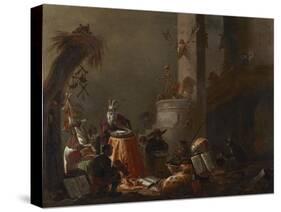 College of Animals, 1655 (Oil on Canvas)-Cornelis Saftleven-Stretched Canvas