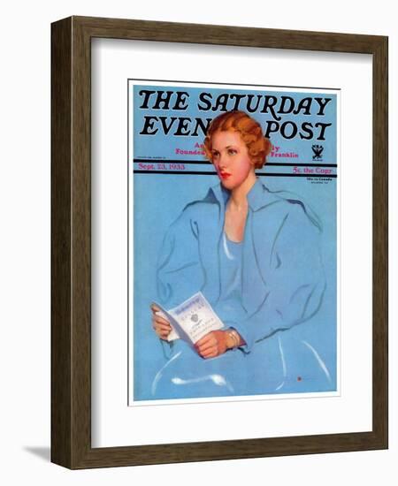 "College Requirements," Saturday Evening Post Cover, September 23, 1933-Penrhyn Stanlaws-Framed Giclee Print