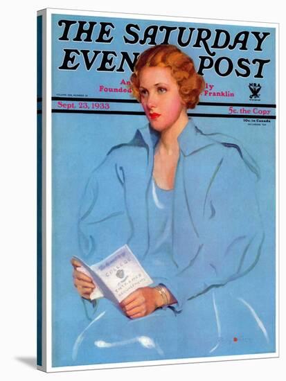 "College Requirements," Saturday Evening Post Cover, September 23, 1933-Penrhyn Stanlaws-Stretched Canvas