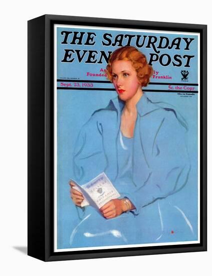 "College Requirements," Saturday Evening Post Cover, September 23, 1933-Penrhyn Stanlaws-Framed Stretched Canvas
