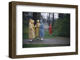 College Women During a Rain Storm at Michigan State University, Lansing Michigan 1954-Nina Leen-Framed Photographic Print