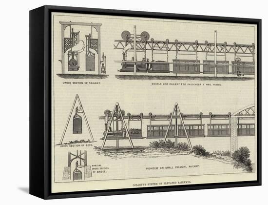 Collett's System of Elevated Railways-null-Framed Stretched Canvas