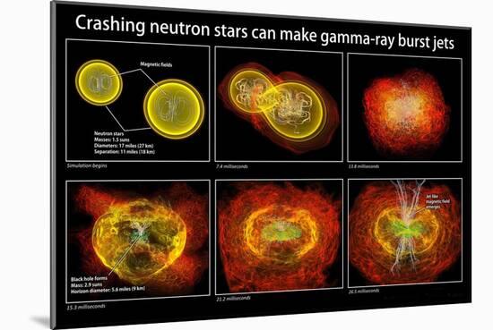 Colliding Neutron Stars Create Black Hole and Gamma-ray Burst-Science Source-Mounted Giclee Print