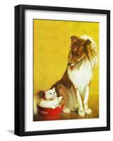 Collie and Kitten - Child Life-Jack Murray-Framed Giclee Print