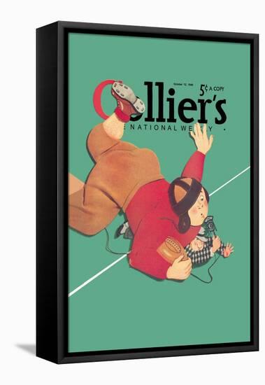 Collier's National Weekly, When the Press Get Tackled-null-Framed Stretched Canvas