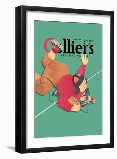 Collier's National Weekly, When the Press Get Tackled-null-Framed Art Print