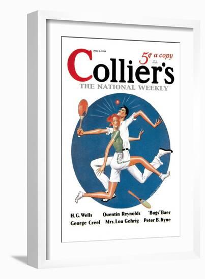 Collier's: Tennis Collision-null-Framed Art Print