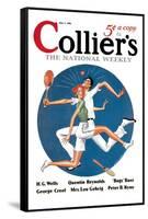 Collier's: Tennis Collision-null-Framed Stretched Canvas