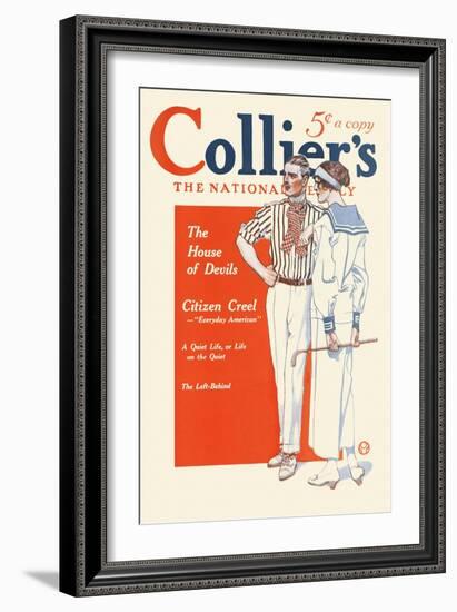 Collier'S, the National. the House of Devils.-Edward Penfield-Framed Art Print