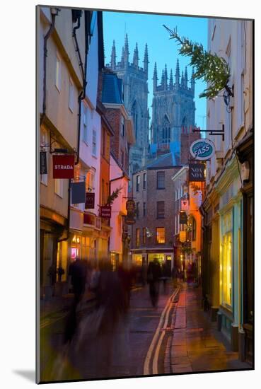 Colliergate and York Minster at Christmas, York, Yorkshire, England, United Kingdom, Europe-Frank Fell-Mounted Photographic Print