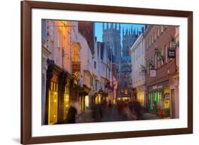 Colliergate and York Minster at Christmas, York, Yorkshire, England, United Kingdom, Europe-Frank Fell-Framed Photographic Print