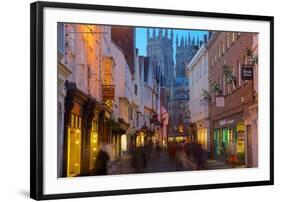 Colliergate and York Minster at Christmas, York, Yorkshire, England, United Kingdom, Europe-Frank Fell-Framed Photographic Print