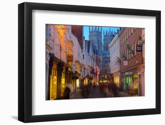 Colliergate and York Minster at Christmas, York, Yorkshire, England, United Kingdom, Europe-Frank Fell-Framed Photographic Print