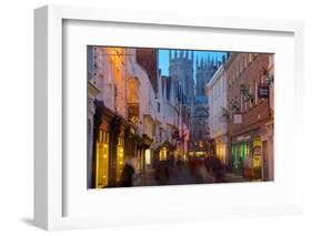 Colliergate and York Minster at Christmas, York, Yorkshire, England, United Kingdom, Europe-Frank Fell-Framed Photographic Print