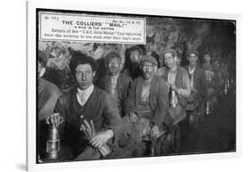 Colliers, Getters of the Coal, at the End of the Shift at Clay Cross Mine-null-Framed Photographic Print