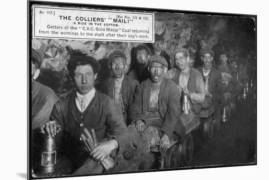 Colliers, Getters of the Coal, at the End of the Shift at Clay Cross Mine-null-Mounted Photographic Print