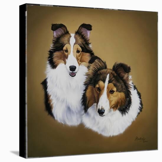 Collies 1-Jenny Newland-Stretched Canvas