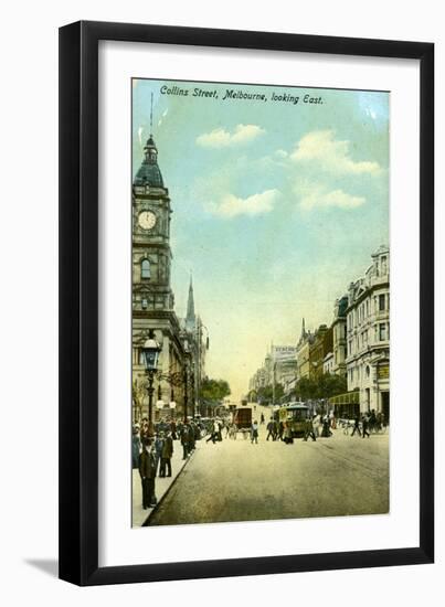 Collins Street, Looking East, Melbourne, Victoria, Australia, C1900s-null-Framed Giclee Print