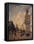 Collins Street, Melbourne, 1889-Jacques Carabain-Framed Stretched Canvas