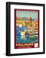 Collioure, France - Eastern Pyrenees - Railways Paris-Orleans-Midi-E^ Paul Champseix-Framed Giclee Print