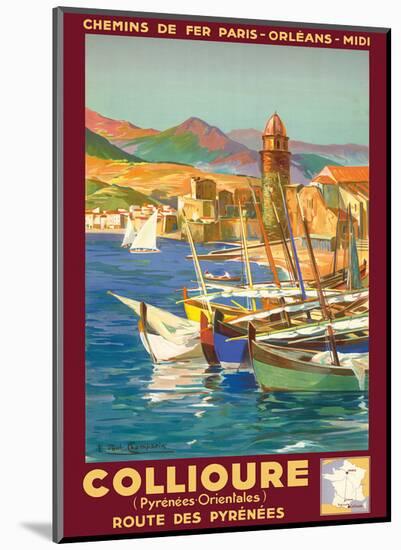 Collioure, France - Eastern Pyrenees - Railways Paris-Orleans-Midi-E^ Paul Champseix-Mounted Giclee Print