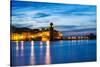 Collioure's Bay and a Lighthouse Converted to Notre-Dame-Des-Anges Church, Collioure, France-Nadia Isakova-Stretched Canvas