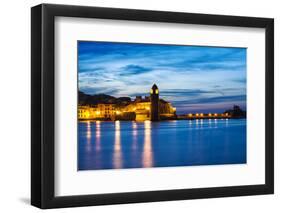 Collioure's Bay and a Lighthouse Converted to Notre-Dame-Des-Anges Church, Collioure, France-Nadia Isakova-Framed Photographic Print