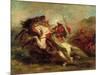 Collision of Moorish Horsemen, 1843-44-Eugene Delacroix-Mounted Giclee Print