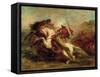 Collision of Moorish Horsemen, 1843-44-Eugene Delacroix-Framed Stretched Canvas