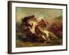 Collision of Moorish Horsemen, 1843-44-Eugene Delacroix-Framed Giclee Print