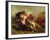 Collision of Moorish Horsemen, 1843-44-Eugene Delacroix-Framed Giclee Print