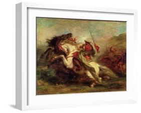 Collision of Moorish Horsemen, 1843-44-Eugene Delacroix-Framed Giclee Print