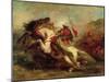 Collision of Moorish Horsemen, 1843-44-Eugene Delacroix-Mounted Giclee Print